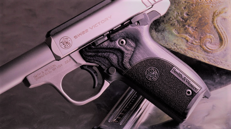 Smith Wesson .22LR VICTORY Rosewood Chkrd/Fleur-de-lis Pistol Grips w/LOGO NEW! 