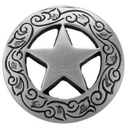 3/4th inch Texas Star Concho in SIlver,Antique Silver or Antique Brass ...